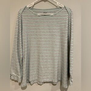 J Crew Slub tee Mint green and white striped shirt. Size XL